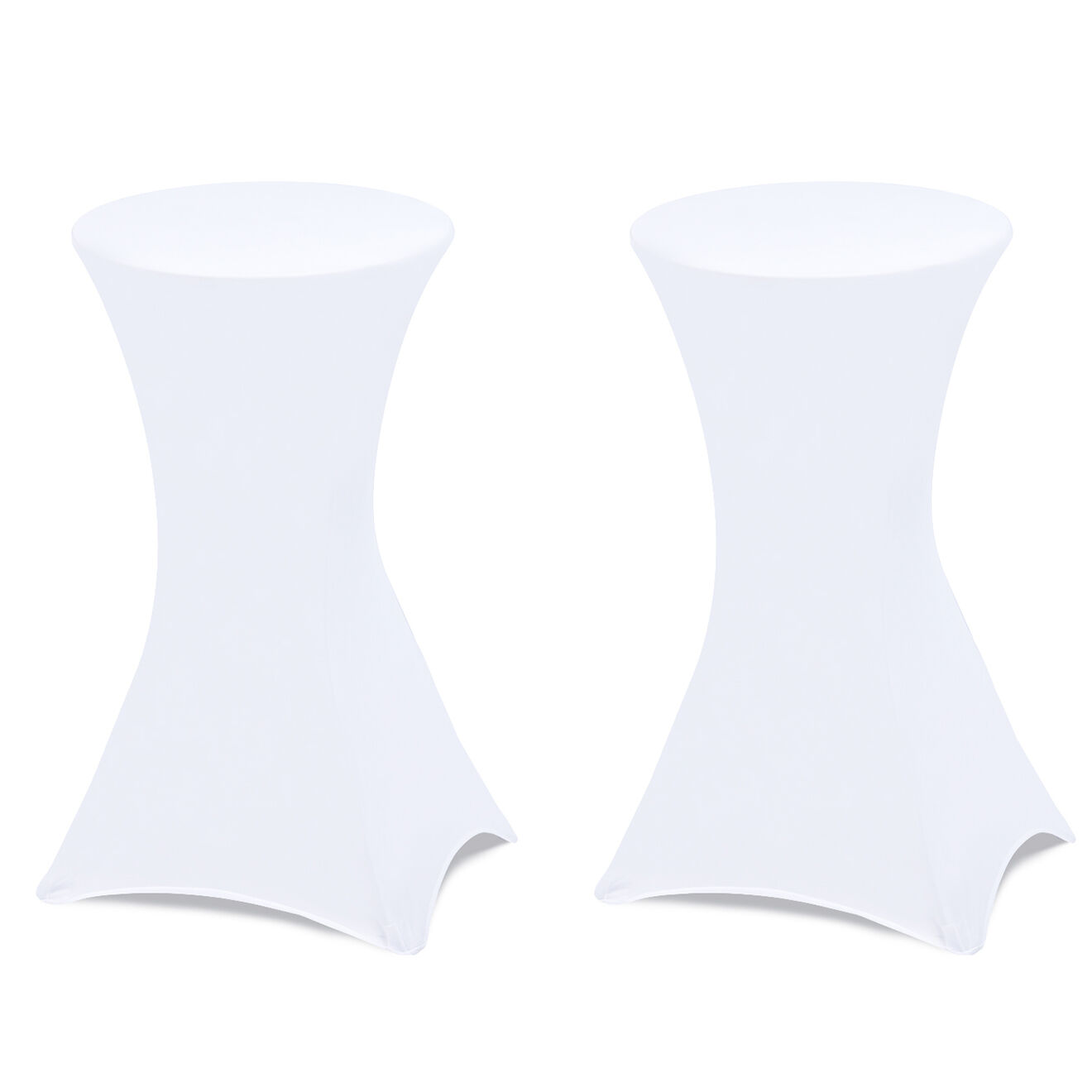 Inkazen 2 Tables hautes de réception pliantes + housses blanches  gris/blanc - 60x60x105 cm