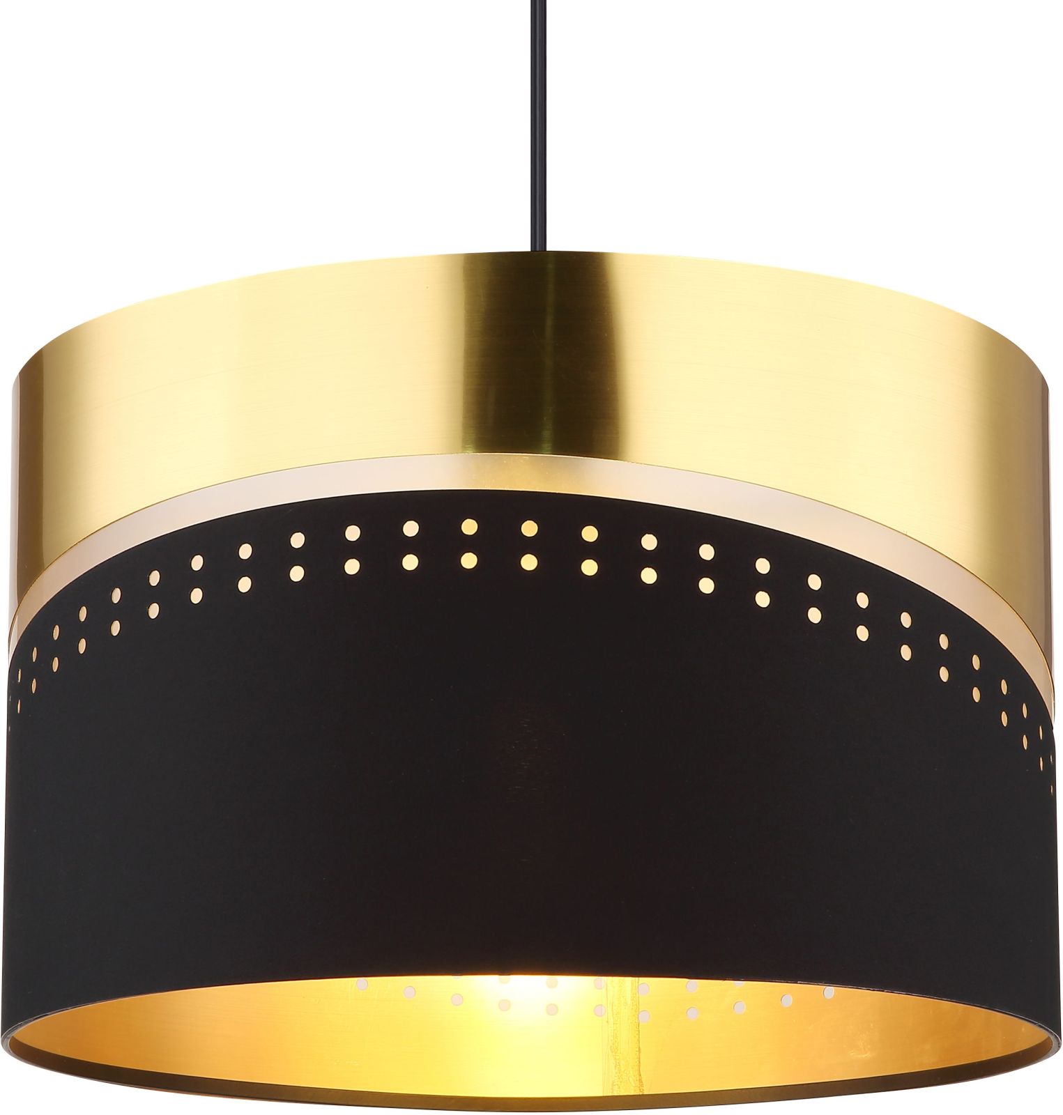 Hängeleuchte - schwarz matt - goldfarben - 120 cm
