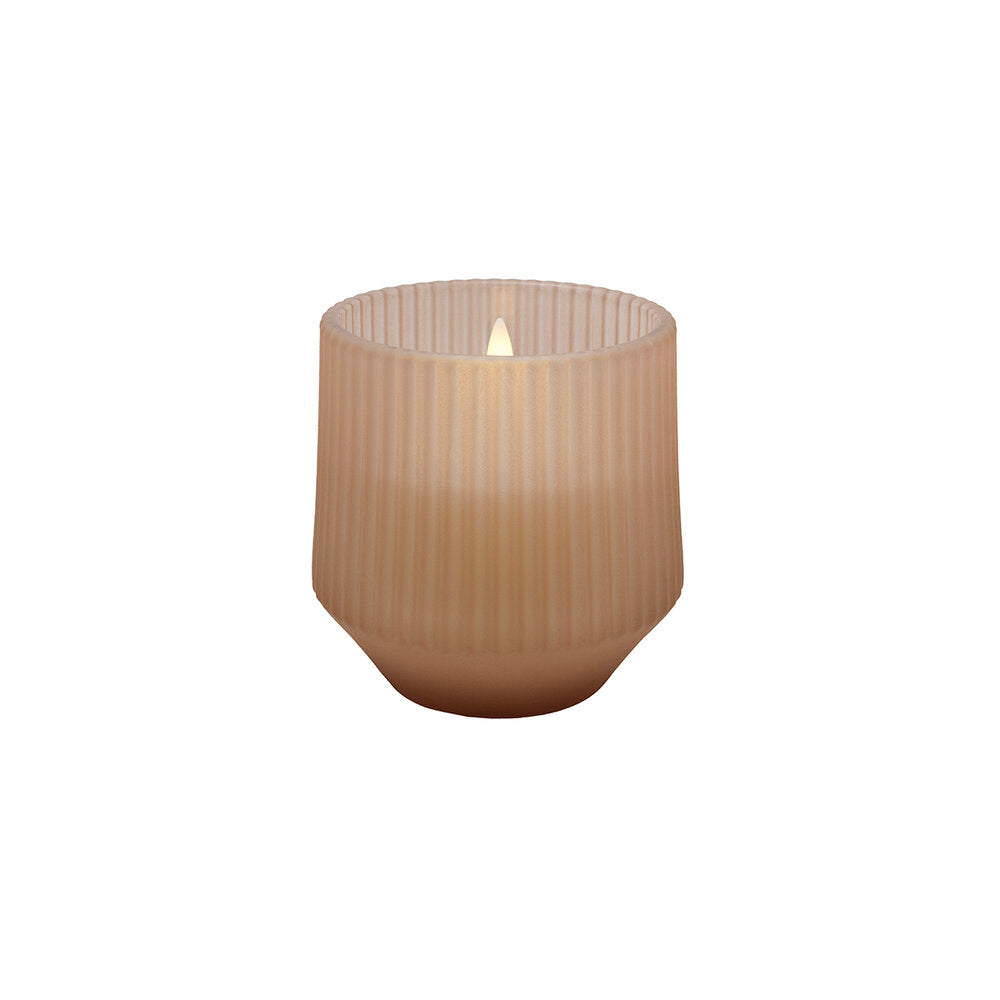 Uyuni  Glas LED duftlys, Beige - Ø8,5 x H9,5 cm
