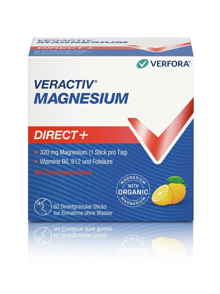 VERACTIV Magnesium Direct+<br>60 Stück, Stick, Zitrone