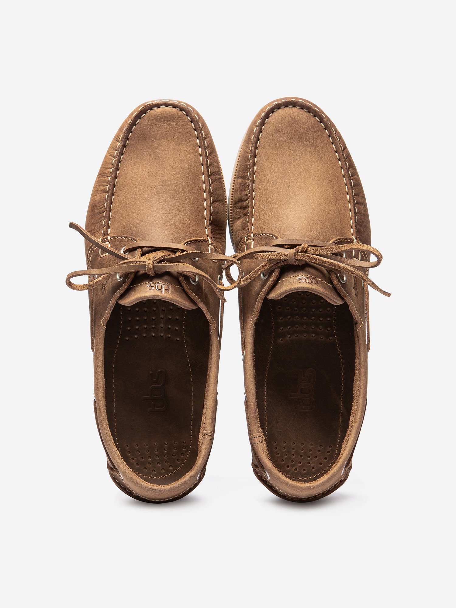 Chaussures Bateau Homme Cuir Gras Beige