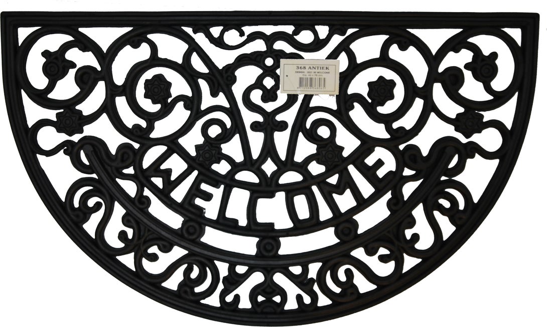 Rubbermat antiek Welkom halfrond 45 x 75 cm
