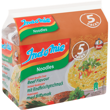Indomie Instant Noodles Soup Beef Flavour 5 x 70 g