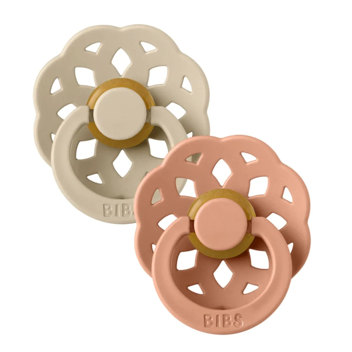 Bibs Suce Boheme 0-6m Paquet de 2 - Vanille  Pêche (Grandeur 1)