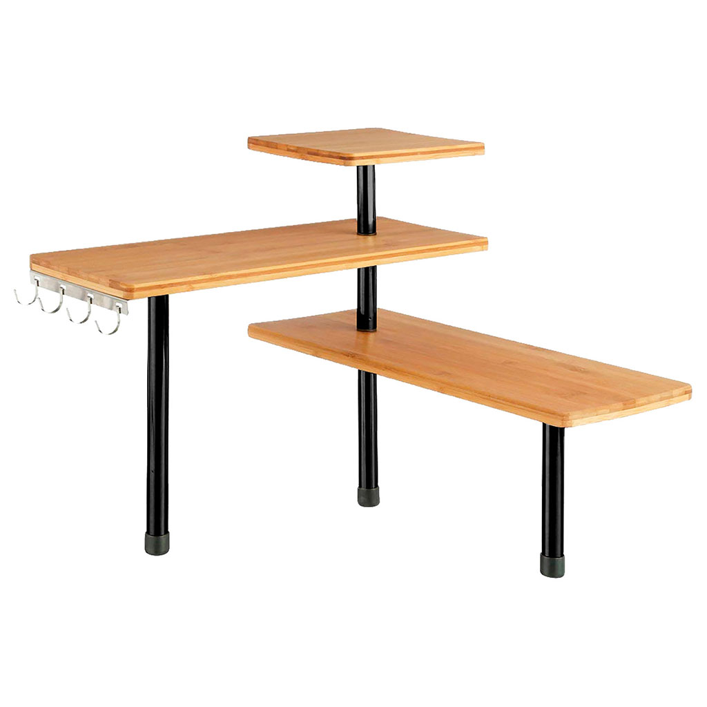 Etagère d'angle 3 niveaux bambou 18x43x39cm
