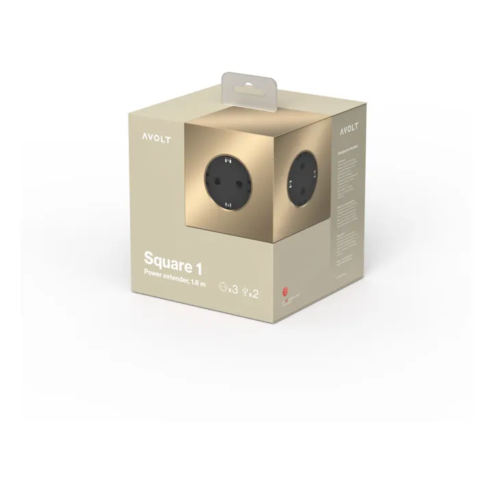 Avolt Rallonge Square 1 avec prise USB | Laiton