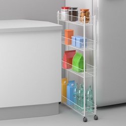 Desserte multi-usage Fino, 3 niveaux, blanc