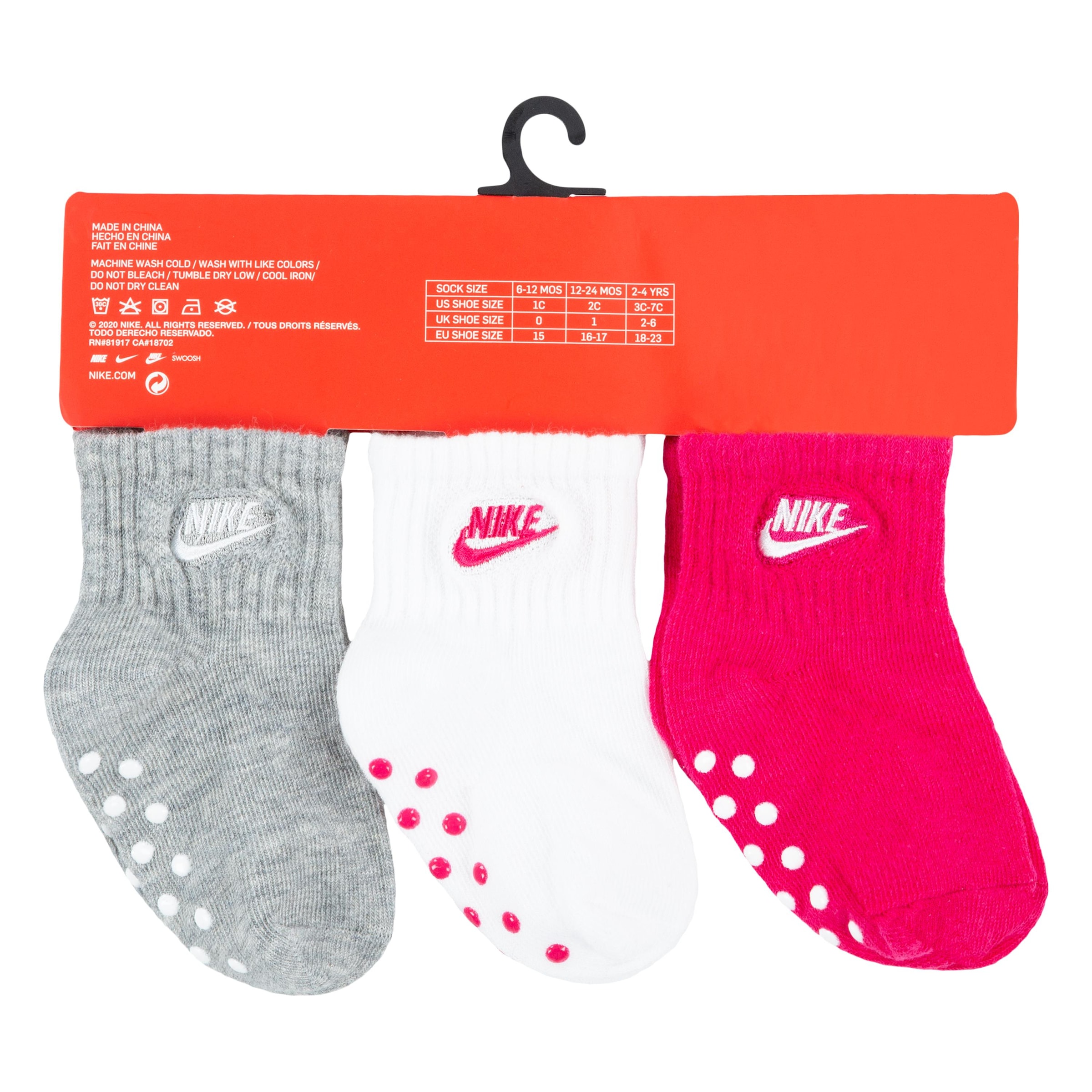 Nike Sportswear ABS-Socken »NHN CORE FUTURA GRIPPER« Packung, 3 Stk. tlg. für Babys Gr. 86-92