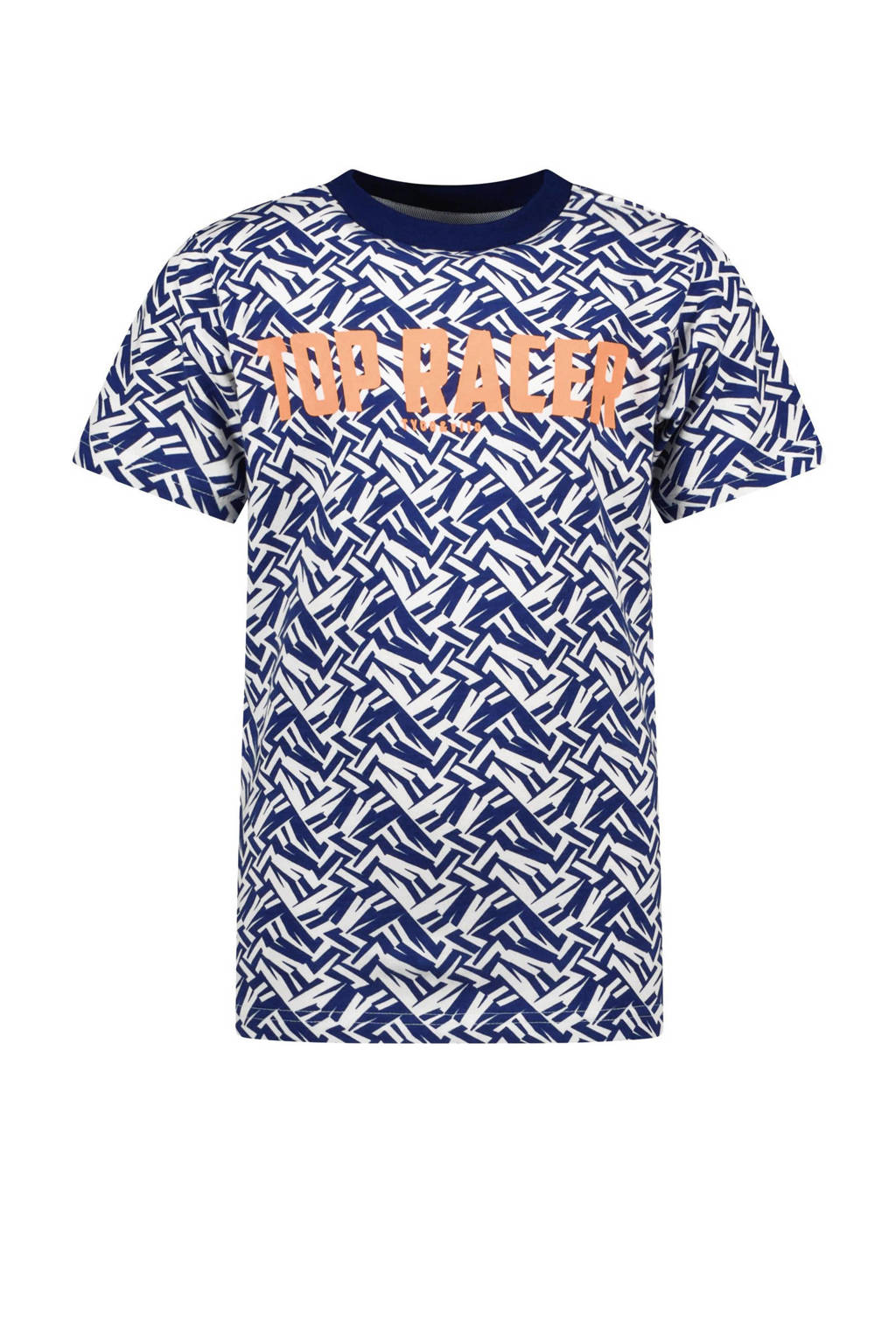 TYGO & vito T-shirt met all over print blauw