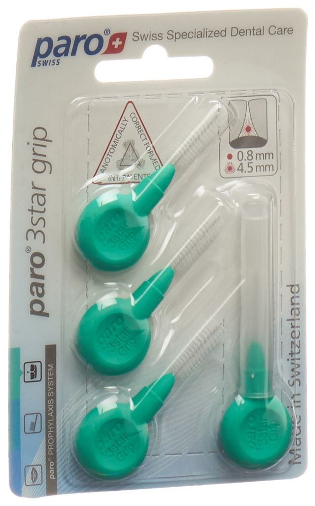 PARO 3Star-Grip 4.5mm medium grün zylindrisch 4 Stk