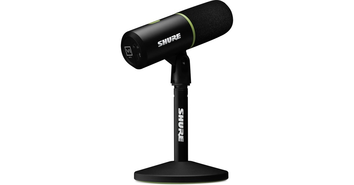 SHUREMV6 USB gaming microfoon  (Zwart/groen)