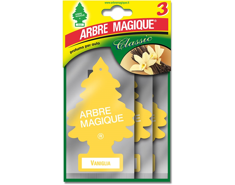 AMBIENTADOR AUTOMÓVEL ARBRE MAGIQUE BAUNILHA PACK 3 UNIDADES