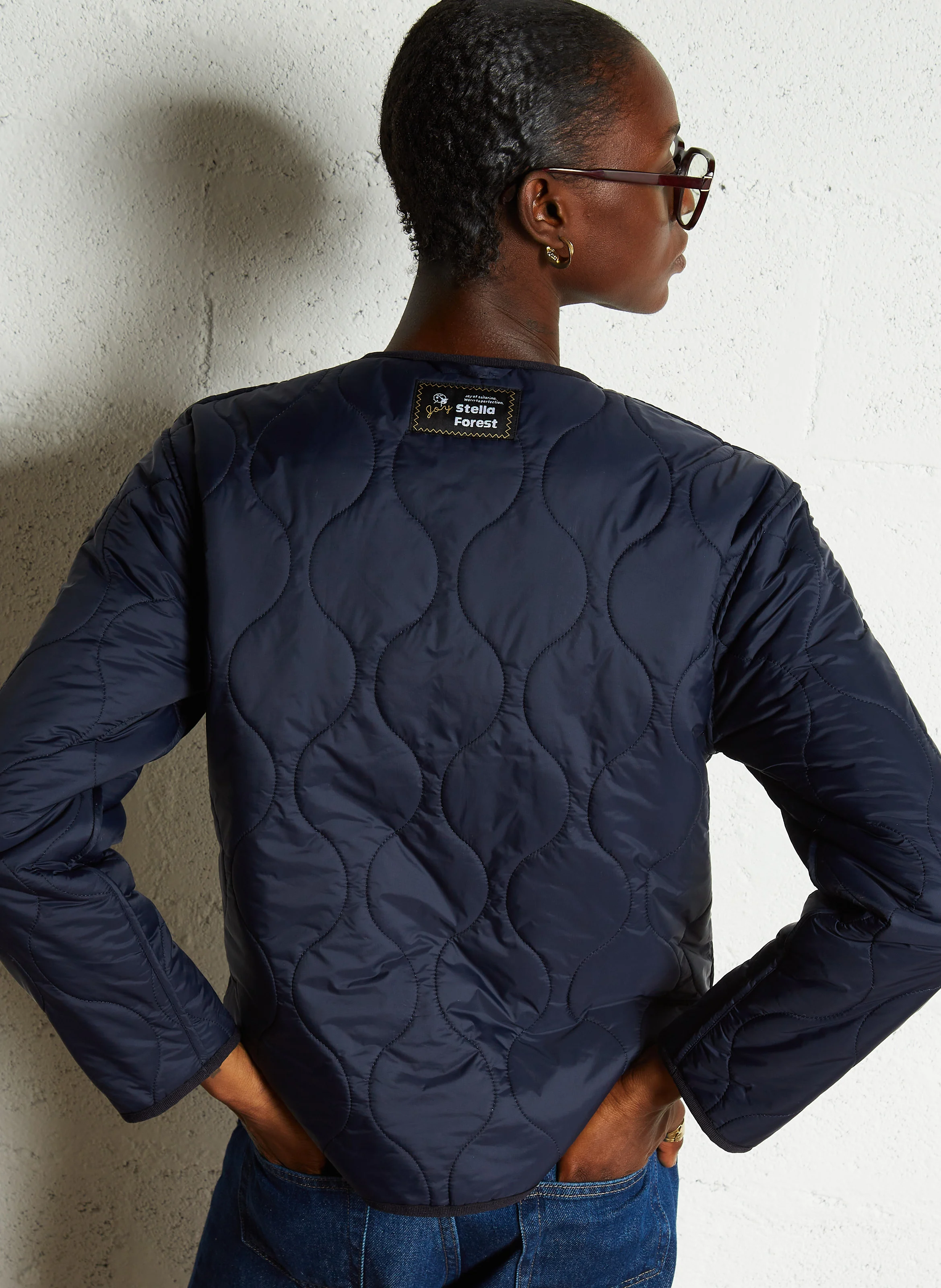 ZENAIDE - Manteau court effet fourrure| Bleu