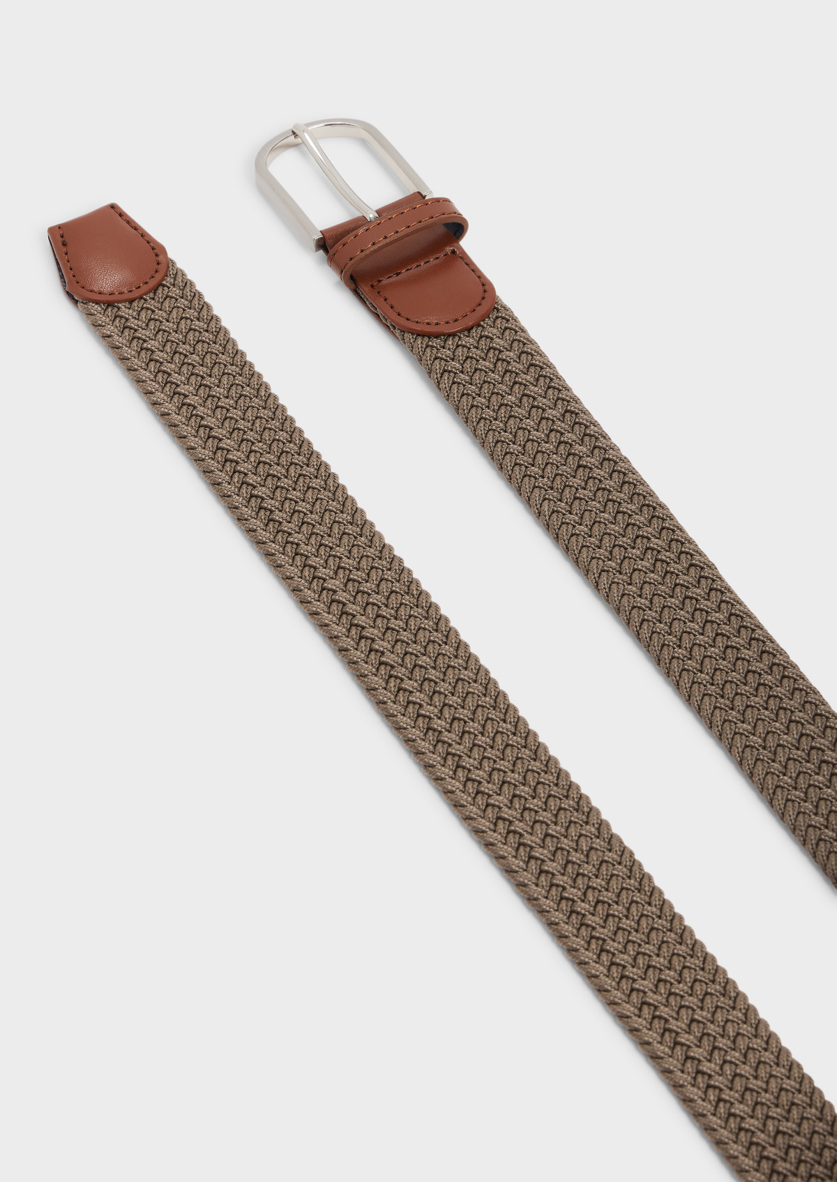 Ceinture tressée taupe