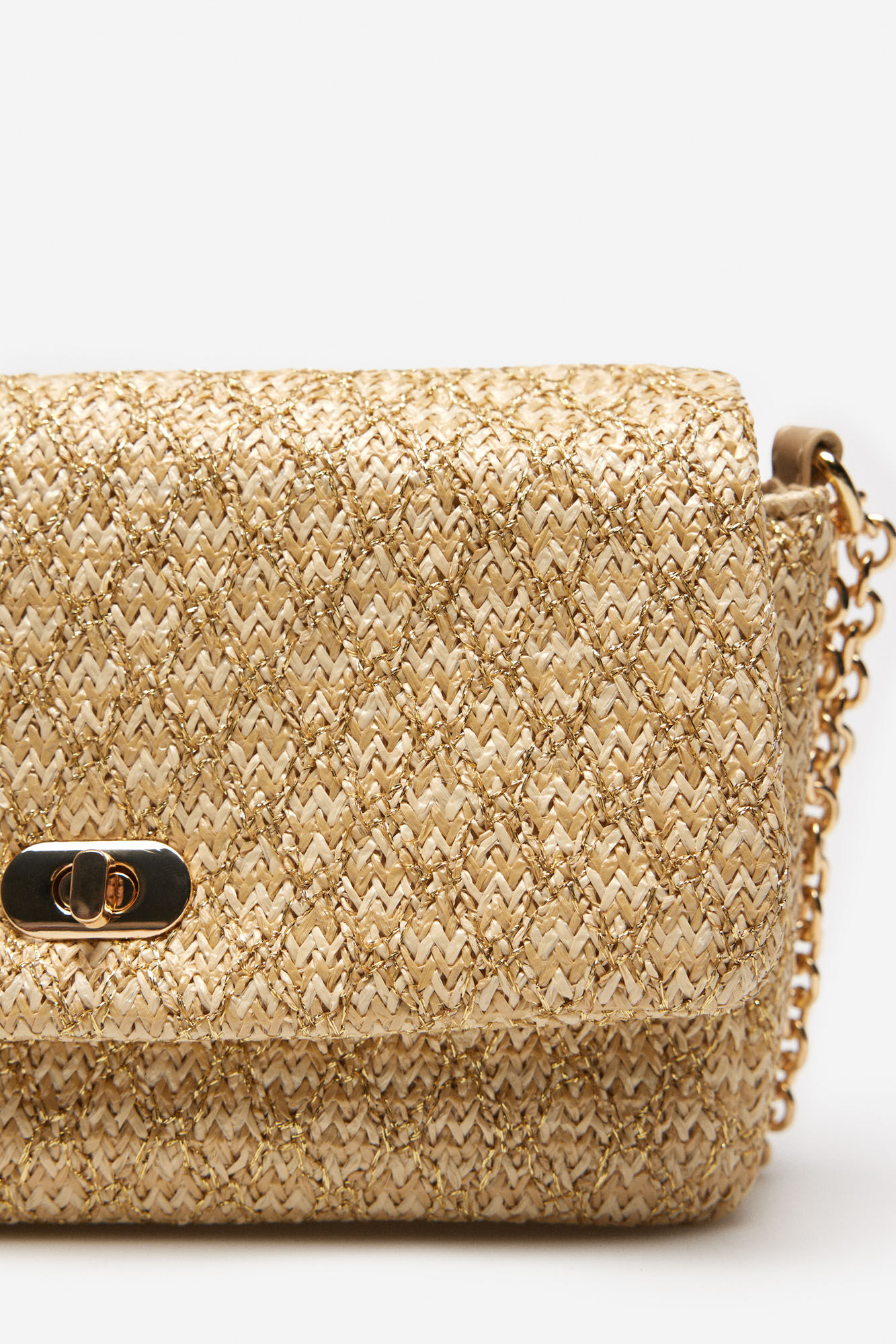 Bolsa balde rafia de papel - Dorado
