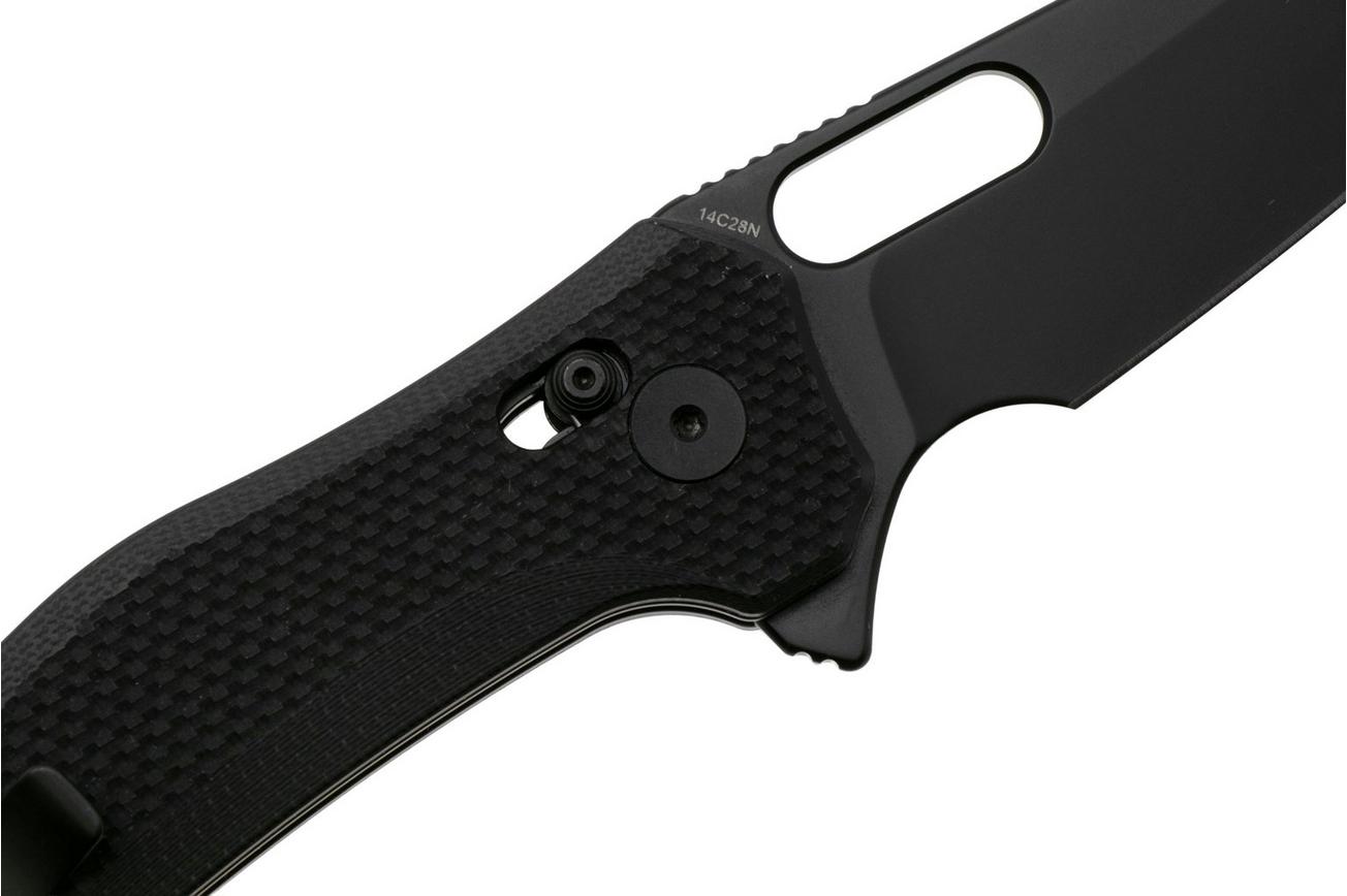 QSP Knife Emu 164-A2, Black 14C28N, Black Micarta, zakmes