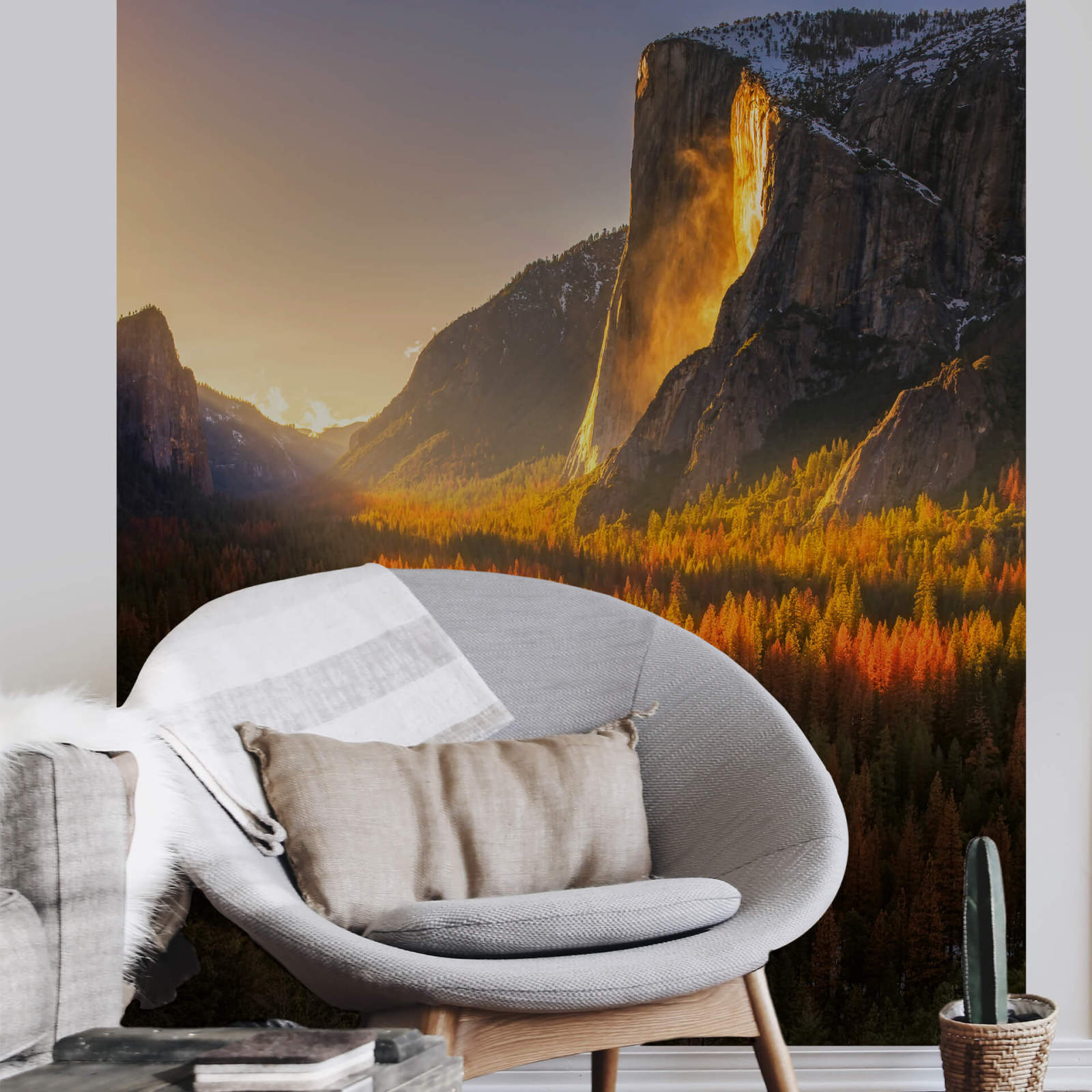 Fototapete DESIGNWALLS 2.0 - gelb-grün - Berge - 2,6 Meter