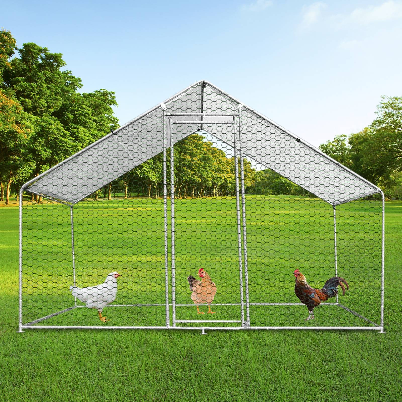 Gaiola para aves, cercado, caixa para galinhas, aço, 4m x 2m x 2m