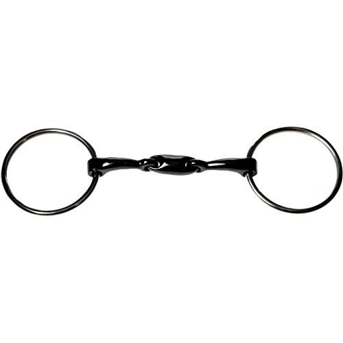 Freio com argolas de ferro e placa oval prateada