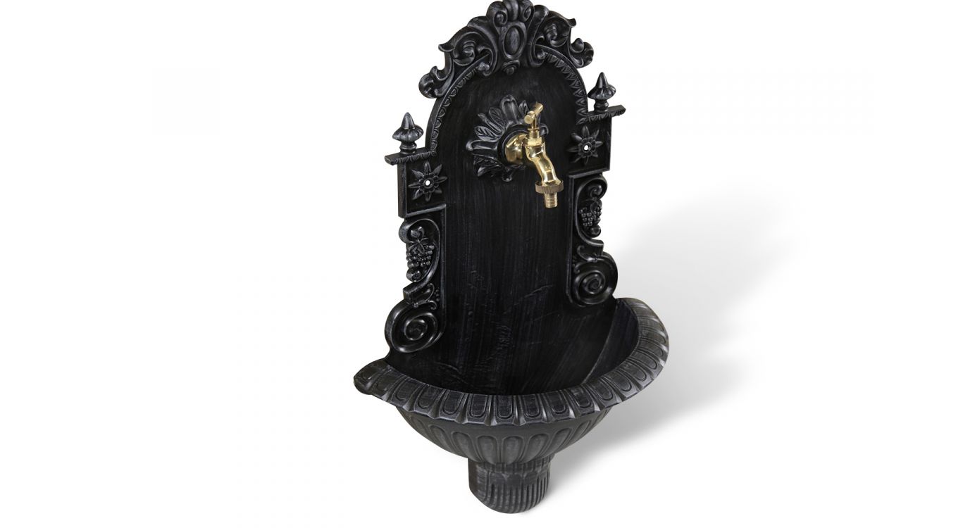 Fontaine de jardin aluminium gris 37x18.5x61.5cm