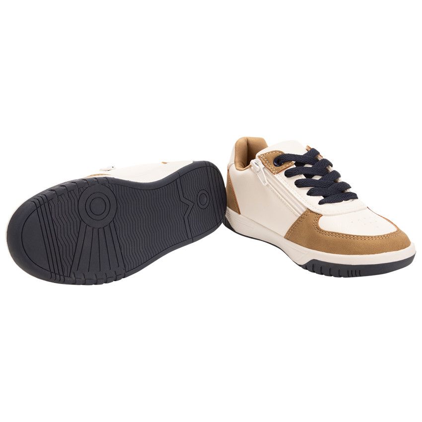Baskets de sport basses à empiècements pour garçon - Blanc