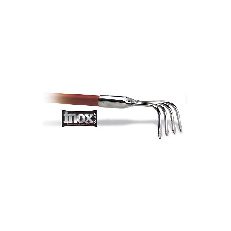 Gratte A Coquillages Inox Amiaud 4 Dents Avec Manche
