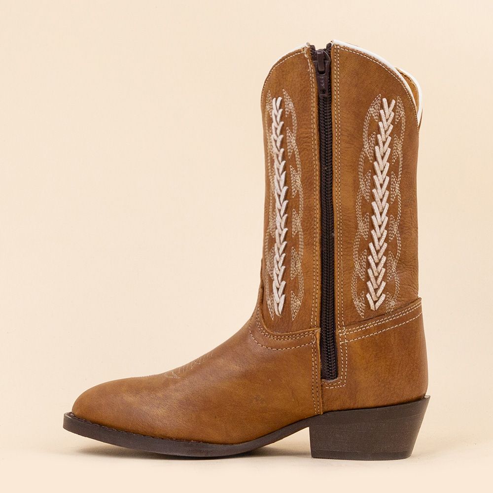 Moonrise Yue cowboylaarsjes cognac braided