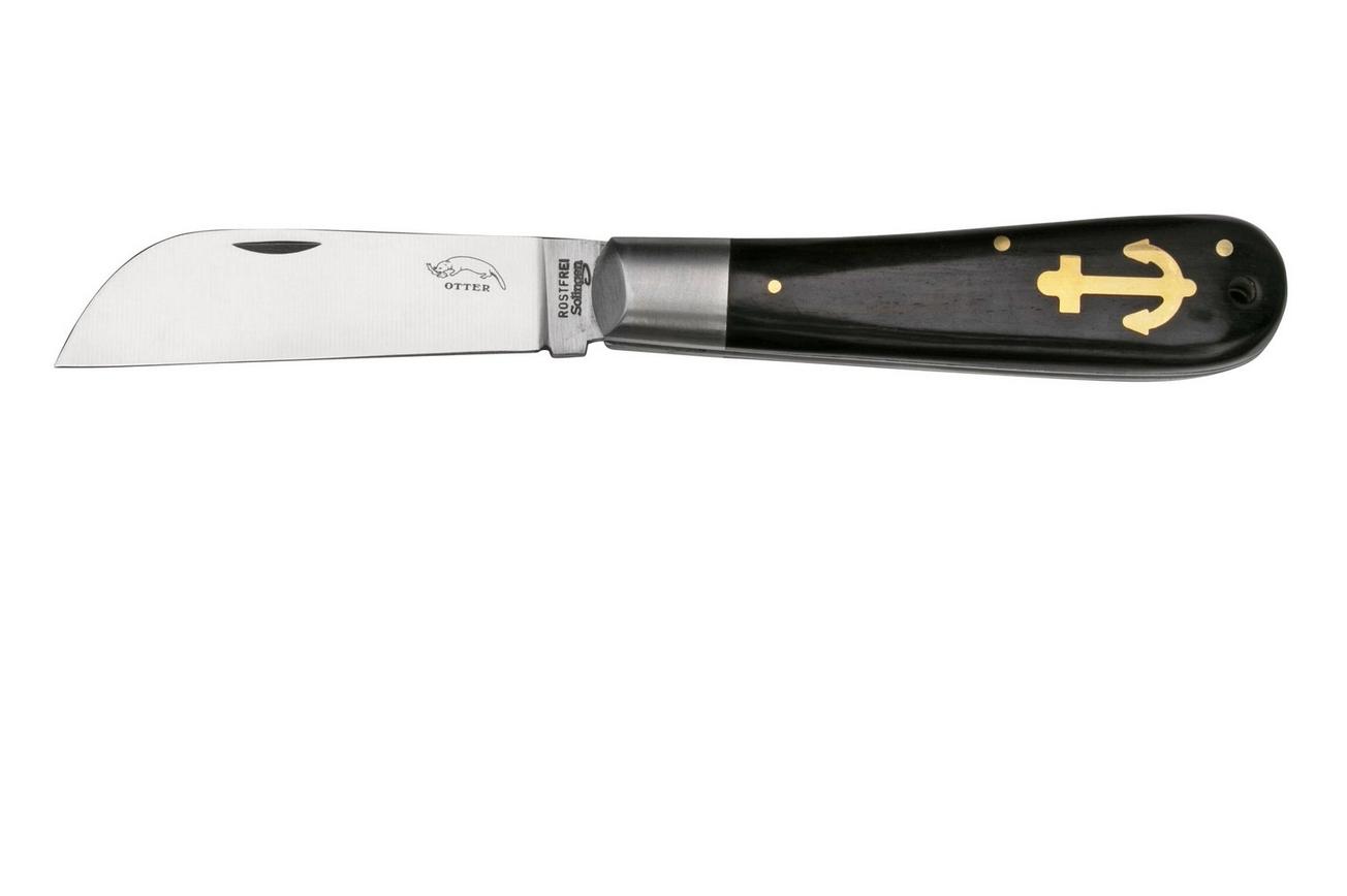 Otter Anchor Knife 173 R.m.L. Large Stainless, Grenadilla, Brass Anchor, zakmes