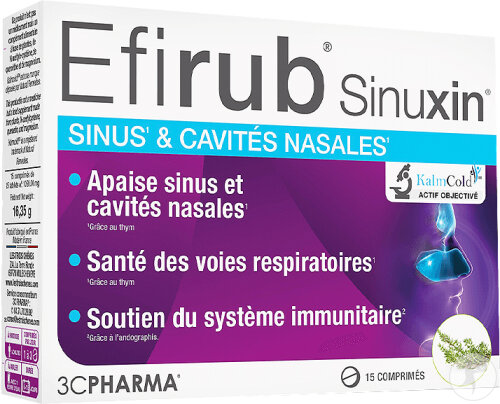 3C Pharma Efirub Sinuxin Sinus & Cavités Nasales 15 Comprimés