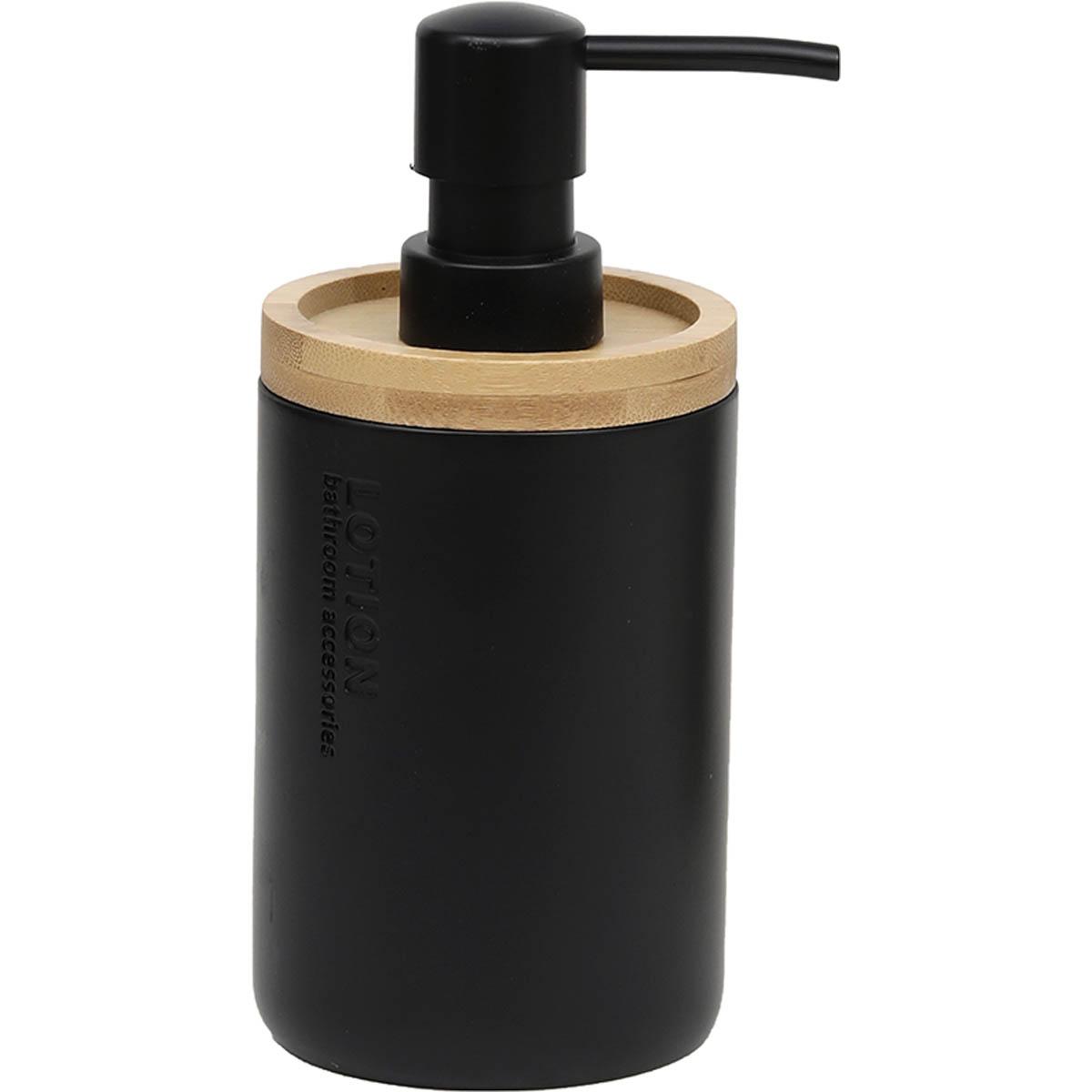 DISTRIBUTEUR A SAVON POLYRESINE 280ML NOIR MAT BAMBOU