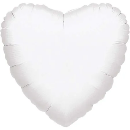 amscan Folienballon Herz Metallic White 43 cm