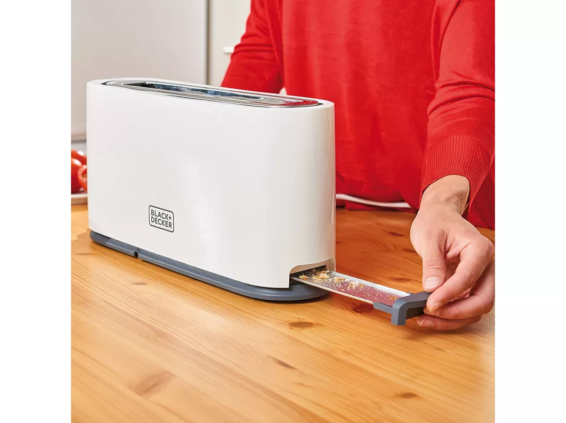 GRILLE PAIN 1T EXTRA LONGUE TRANCHE 1000W BLANC BLACK & DECKER - BXTO1001E