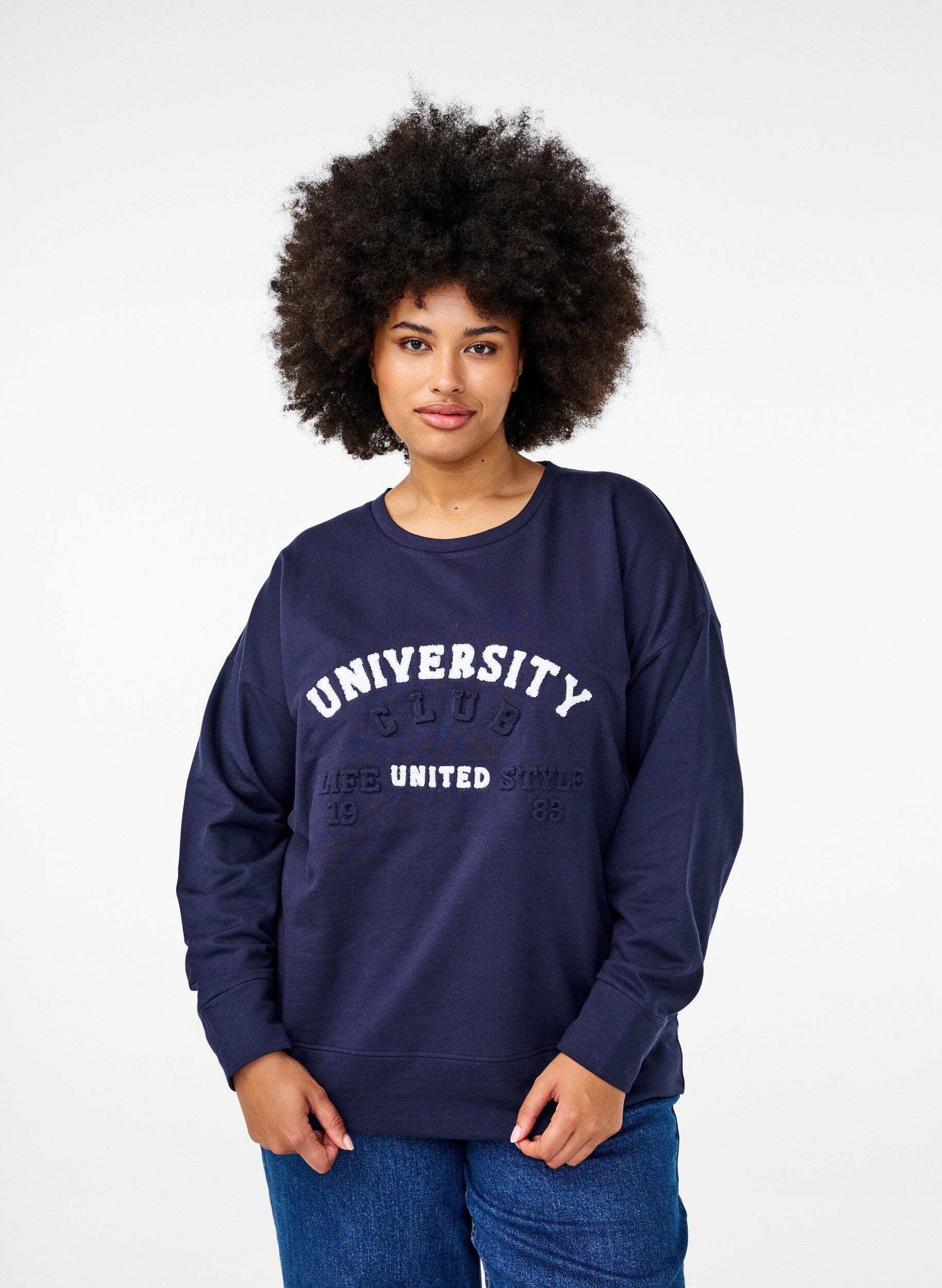 Sweatshirt med motiv og lange ærmer