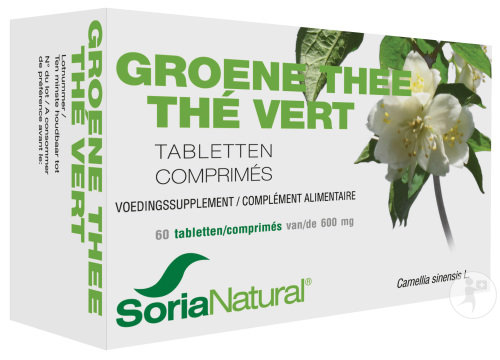 Soria Natural Thé Vert 600mg 60 Comprimés