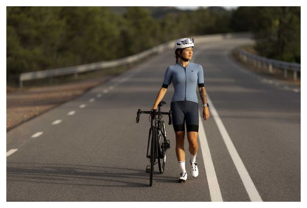 Maillot Manches Courtes Velo Rogelli Signature - Femme - Bleu