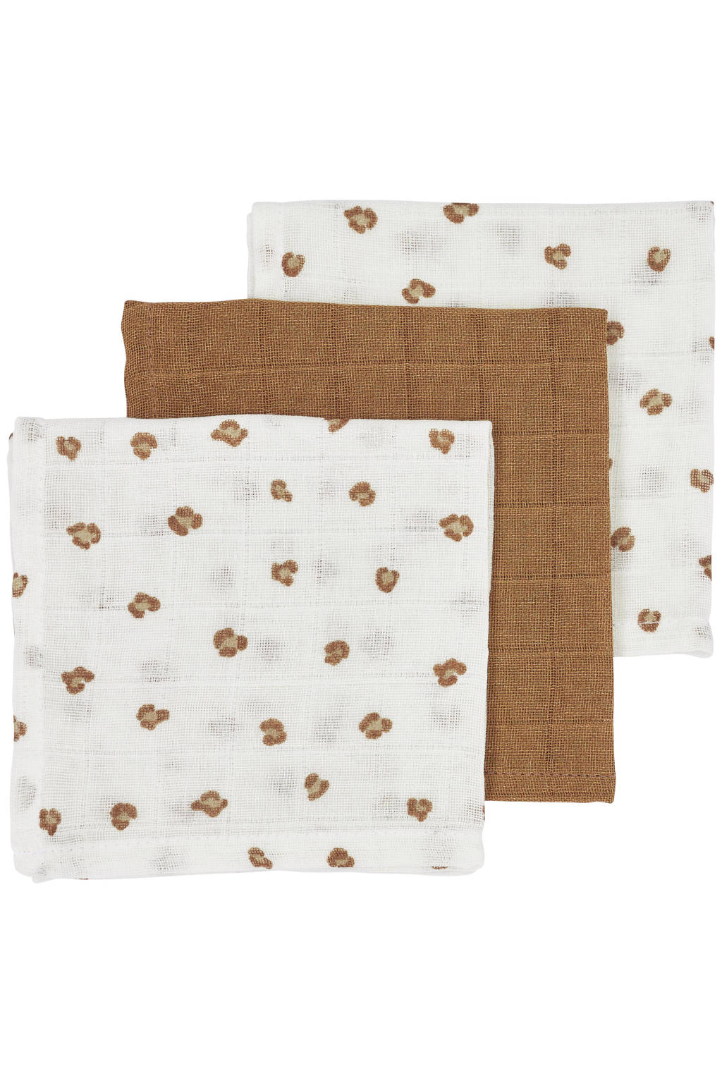 hydrofiel monddoekje Mini Panther 30x30 cm - set van 3 Toffee
