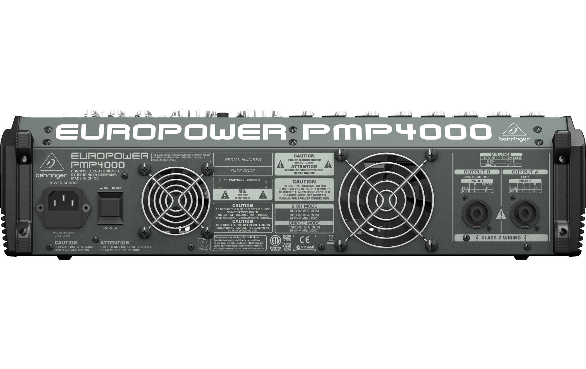 Mischpult PMP4000<br>1600 W 16-Kanal-Power-Mixer mit Multi-FX-Prozessor