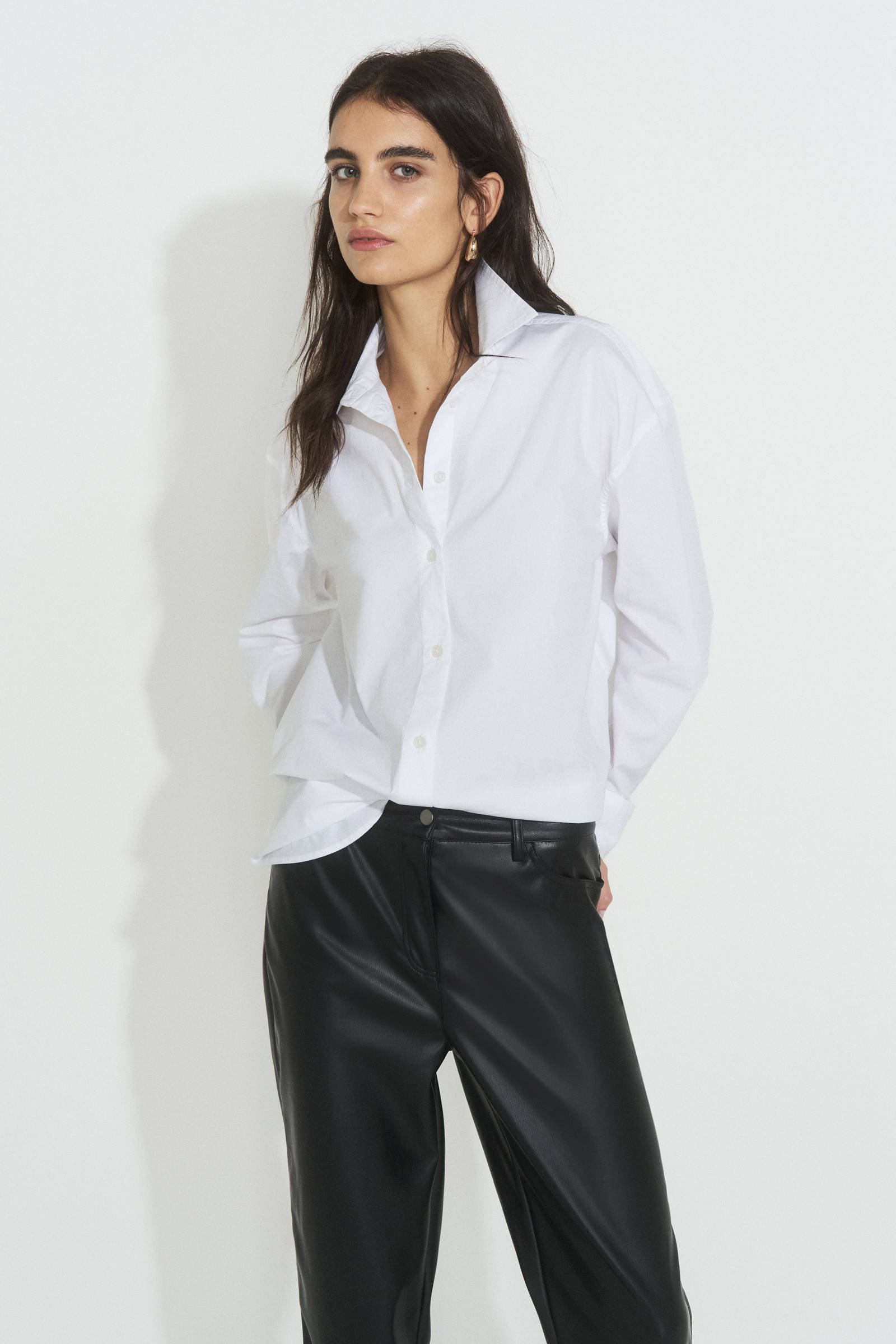 Ruby imitatieleren broek zwart