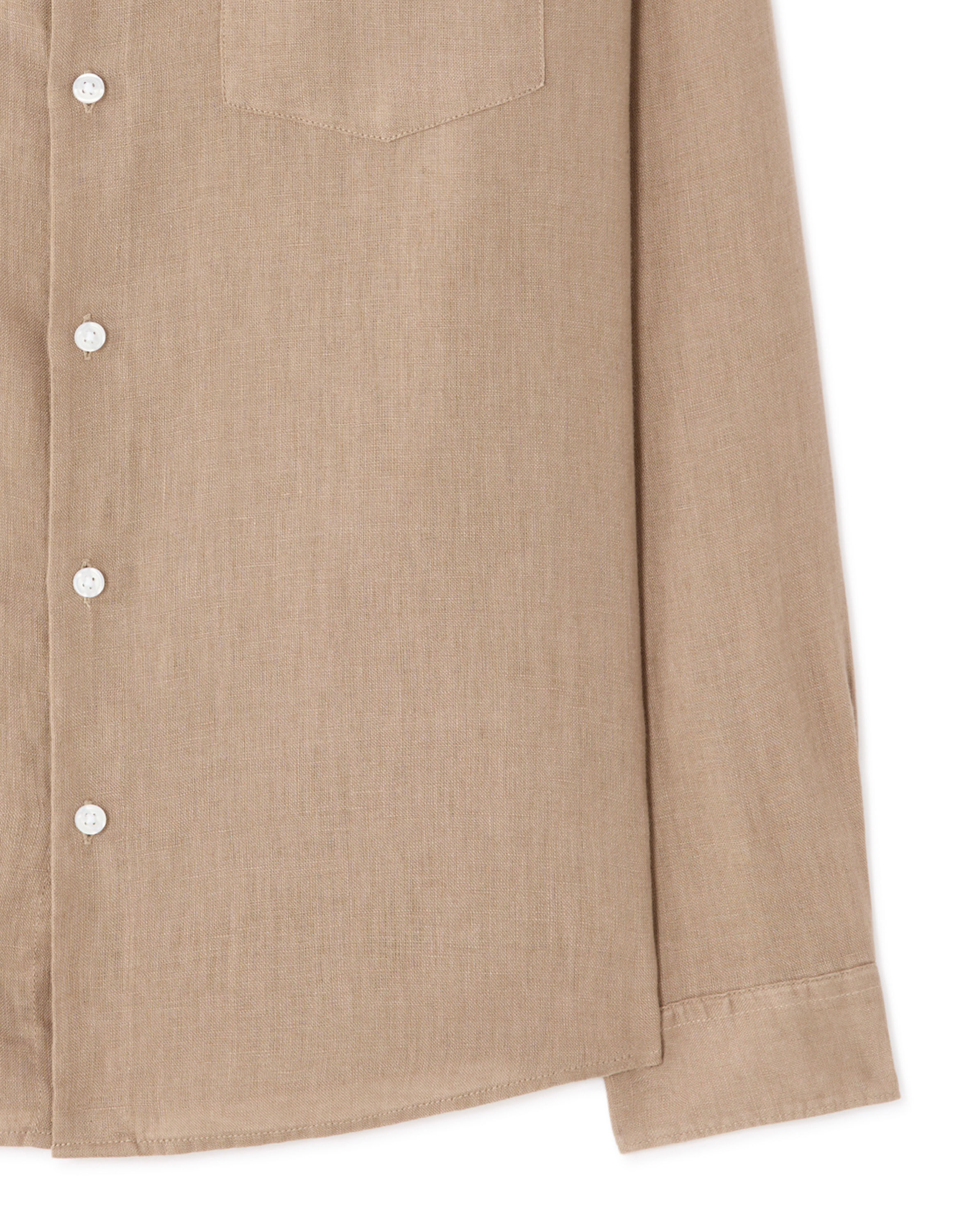 Chemise regular 100% lin - marron clair