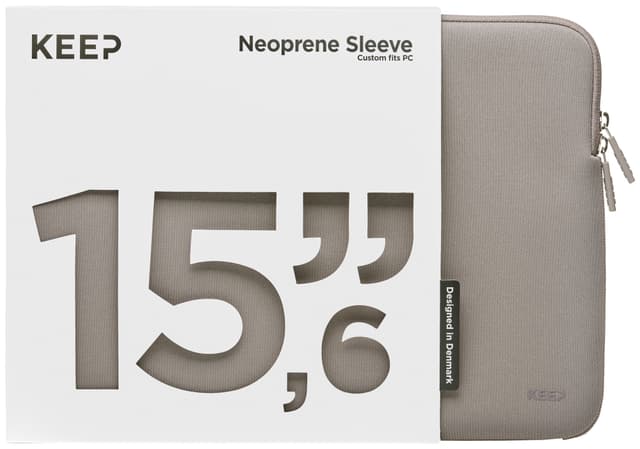 KEEP 15,6'' neopren/tekstil sleeve til bærbar computer (portabella)
