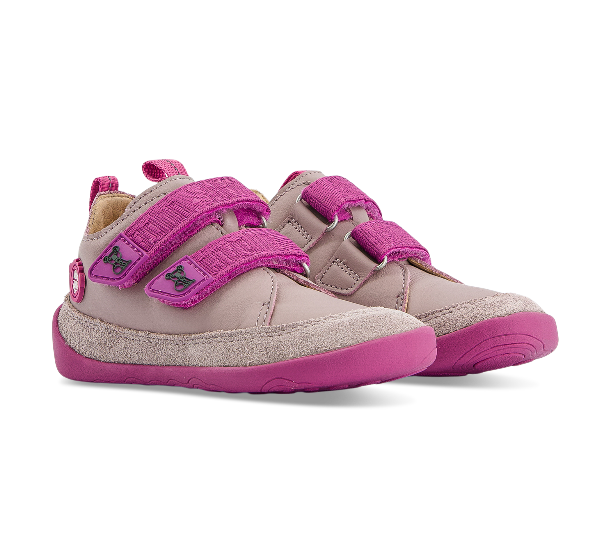 Affenzahn Leder Buddy - Klettschuhe grau