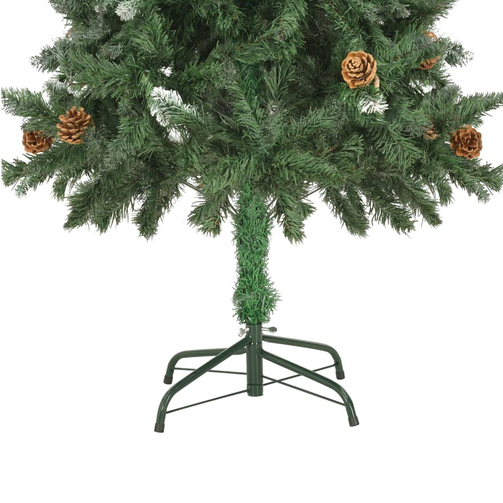 Kunstkerstboom, dennenappels, witte glitter, 150 cm