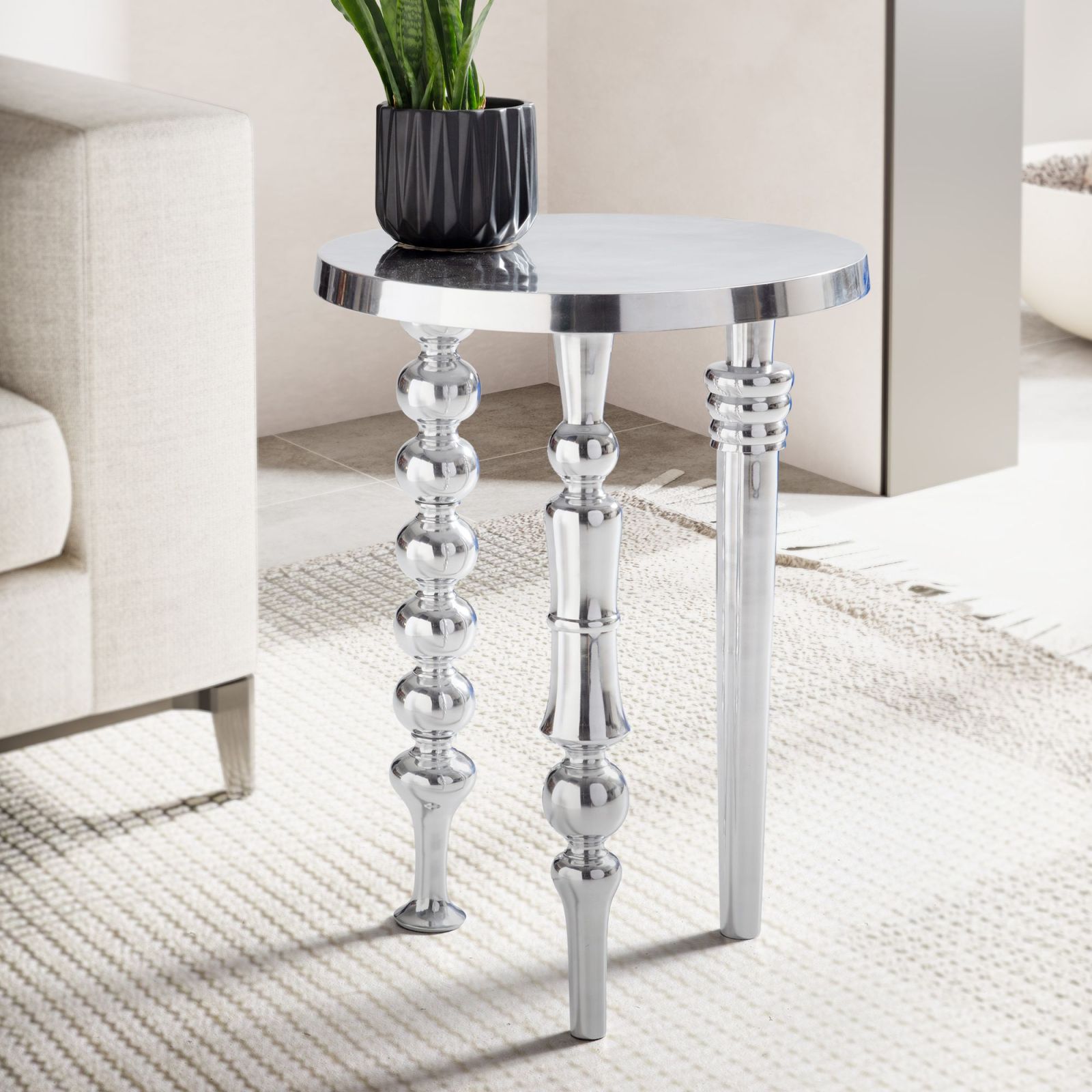 Beistelltisch - silber - 44x44 cm