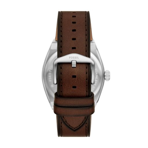 Fossil Everett FS6071 Herreur, Silver/Brown, 42 mm