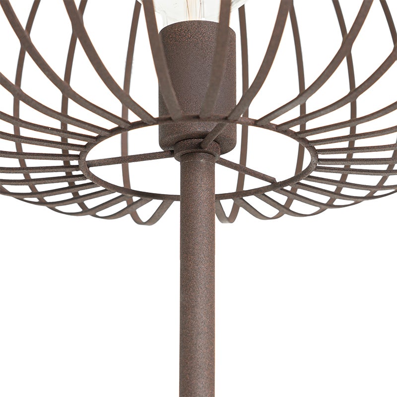 QAZQA - Design vloerlamp roestbruin - Johanna | Woonkamer | Slaapkamer - Staal, langwerpig - LED-compatibel E27