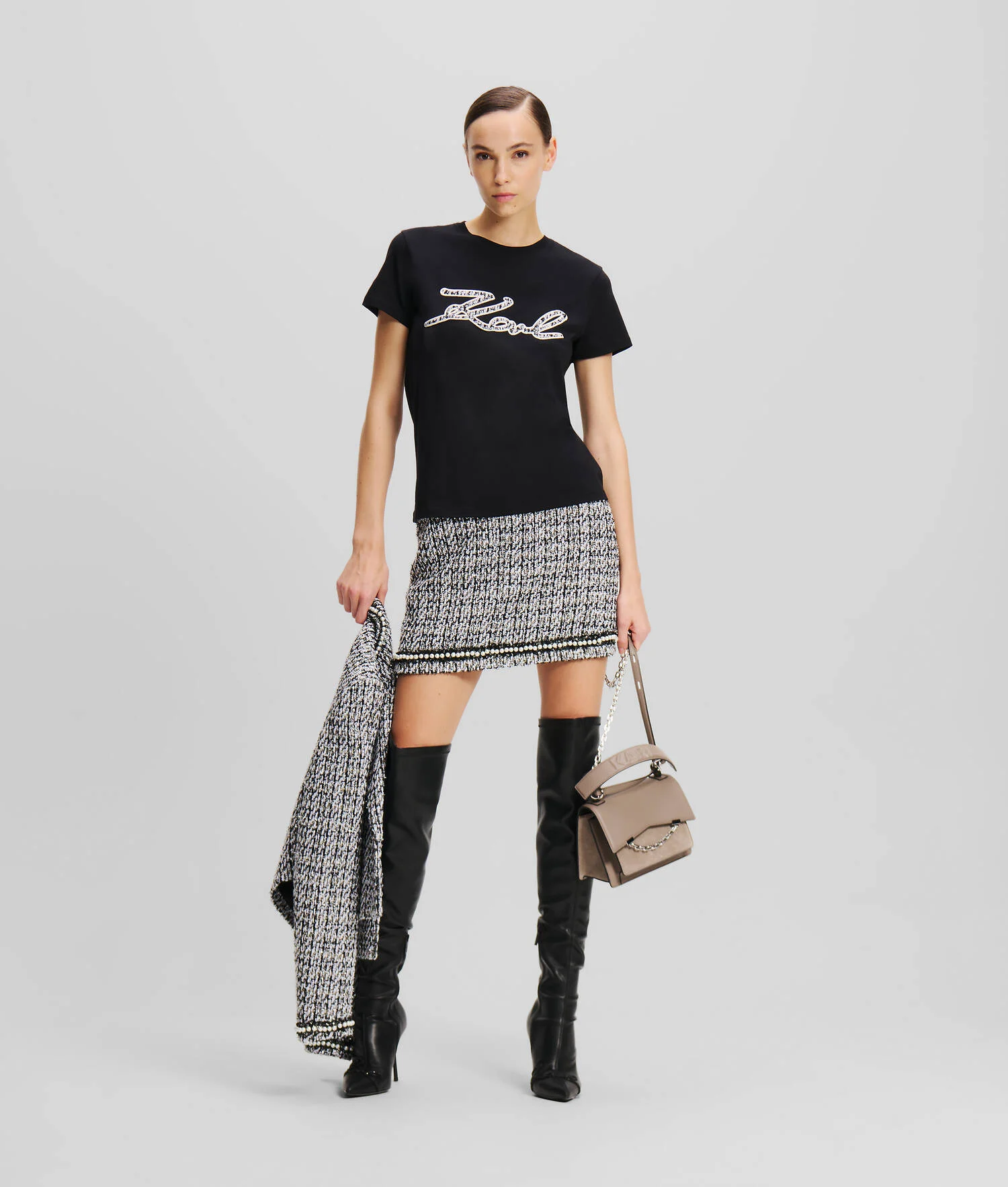 T-SHIRT EN BOUCLÉ KARL SIGNATURE