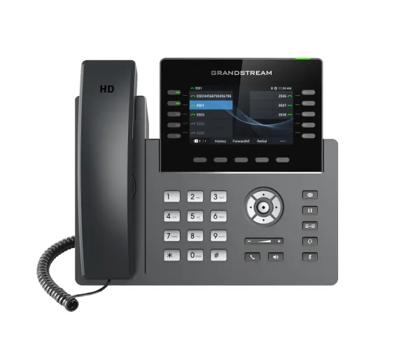 Grandstream GRP2615 - VoIP-telefon med opkalds-ID/opkald venter - IEEE 802.11a/b/g/n/ac (Wi-Fi) - 3-vejs opkaldskapacitet - SIP, RTCP, RTP, SRTP - med 6 linier - 4 linier