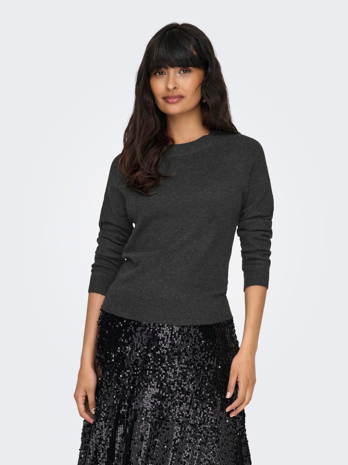 ONLRICA Strickpullover Dark Grey Melange