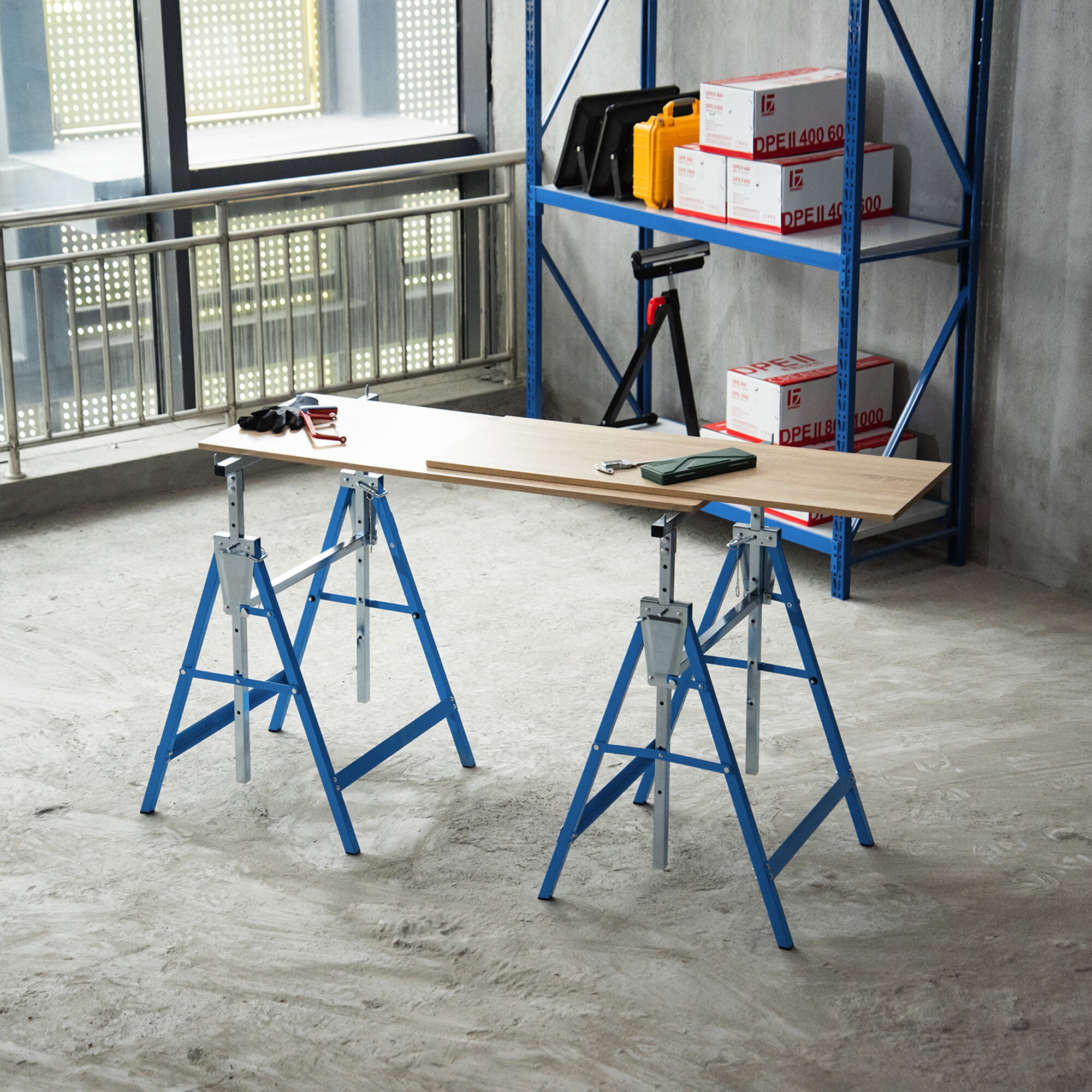 HOMCOM Gerüstbock im 2er Set 68 x 58 x (80-130) cm (LxBxH)