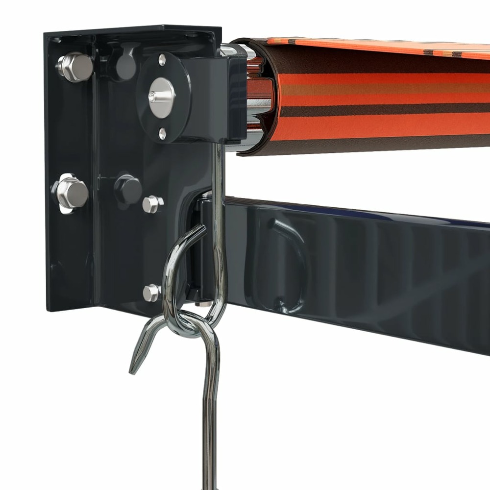 Auvent rétractable orange et marron 3x2,5 m tissu et aluminium